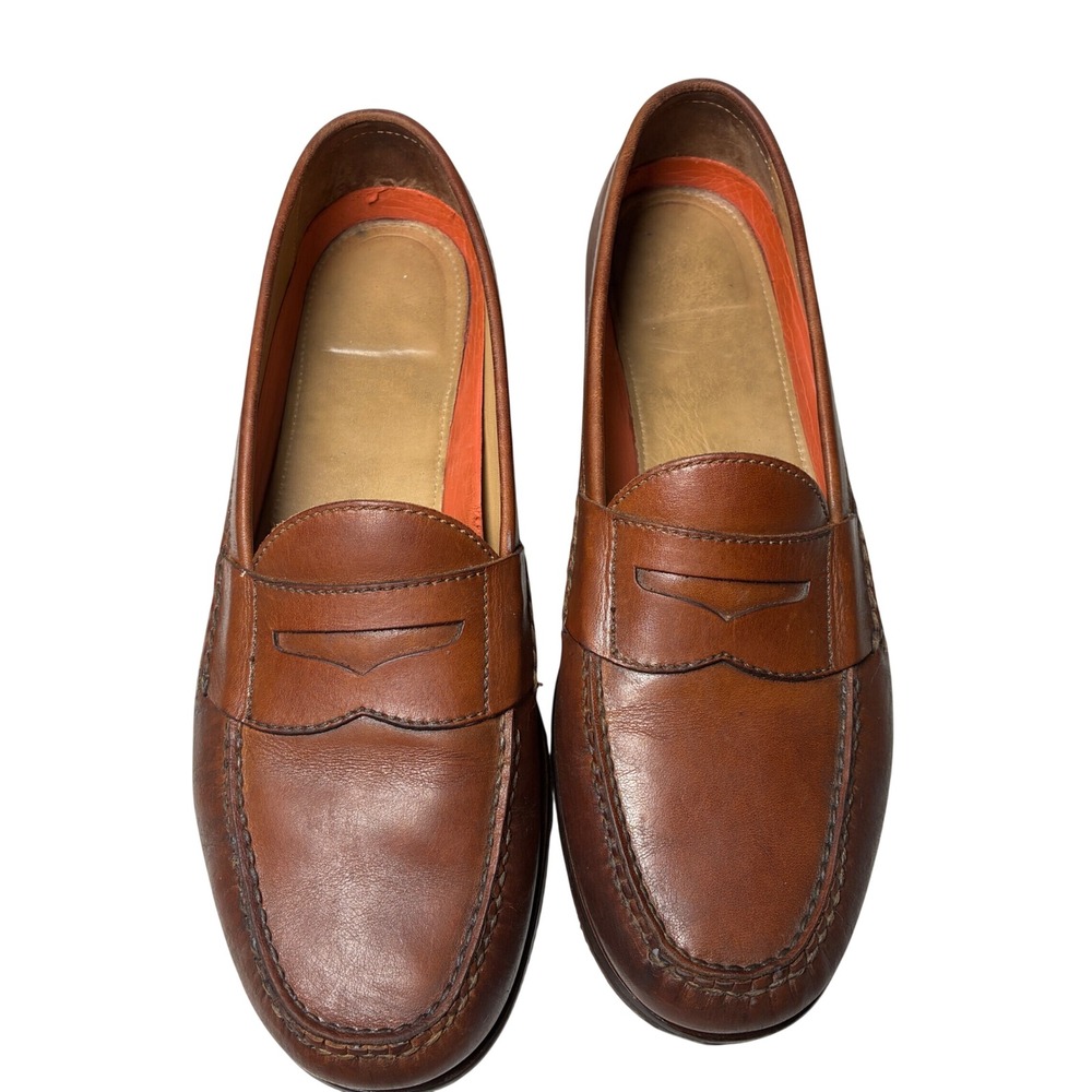 Cole Haan Tan Leather Penny Loafers Grand.OS SoleTech Men's 11.5